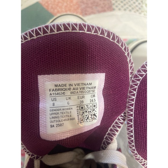 Converse Chuck Taylor All Star Lift Hi Floral Egret Red A15463C Womens 8 - Picture 7 of 8